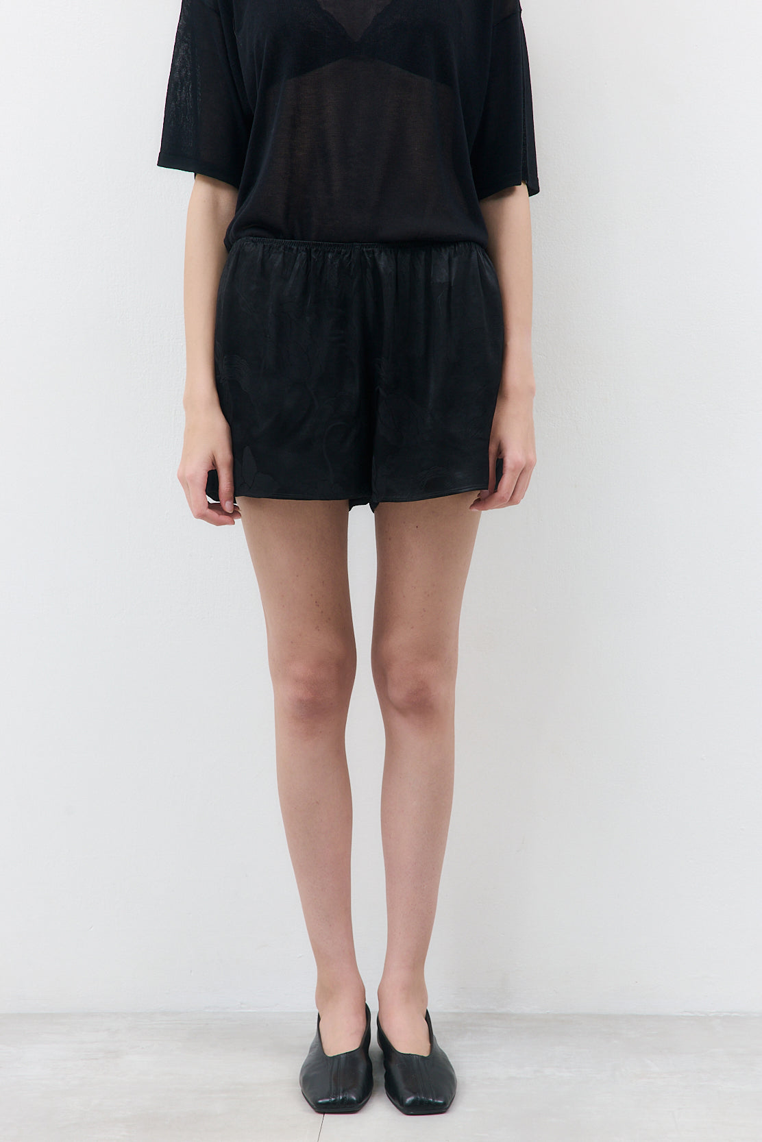Mid Waist Satin Shorts