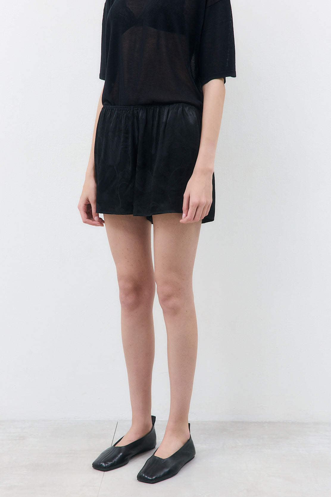 Mid Waist Satin Shorts