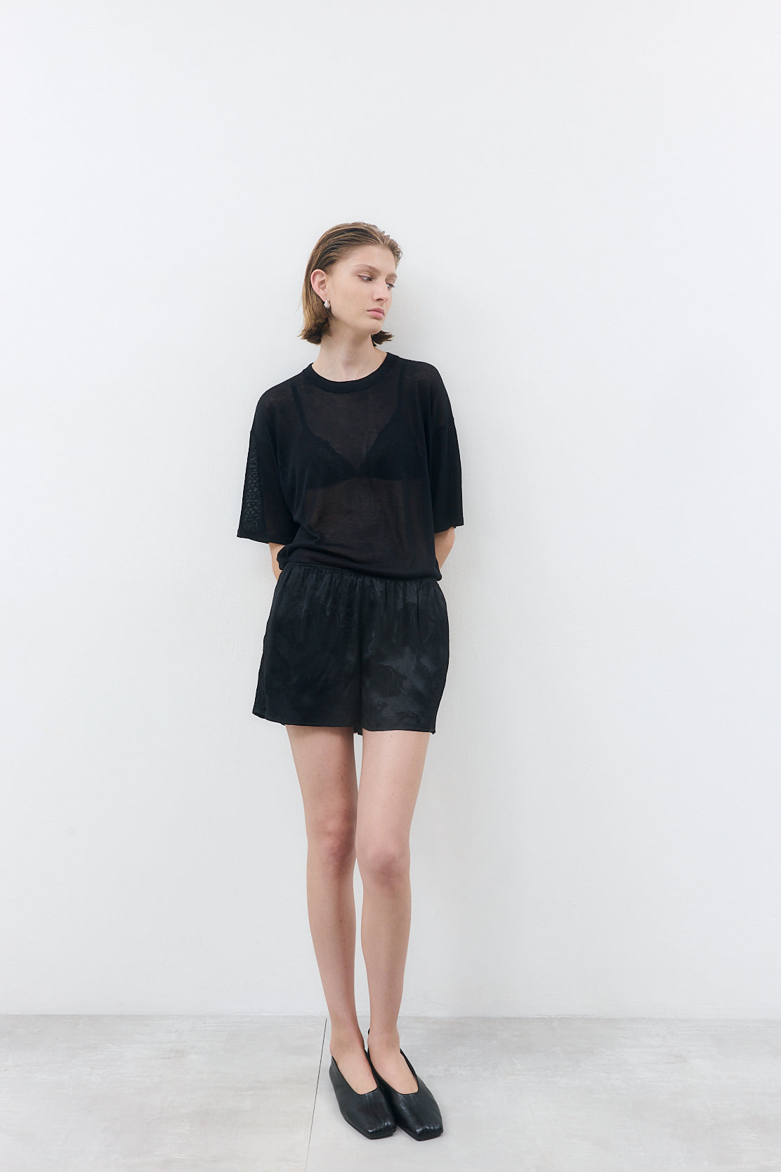 Mid Waist Satin Shorts