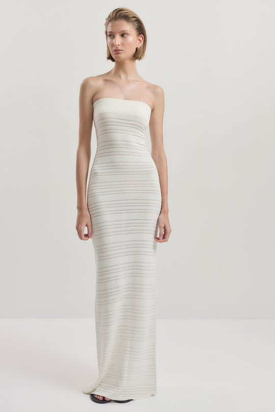 Strapless Ribbed Tube Dress