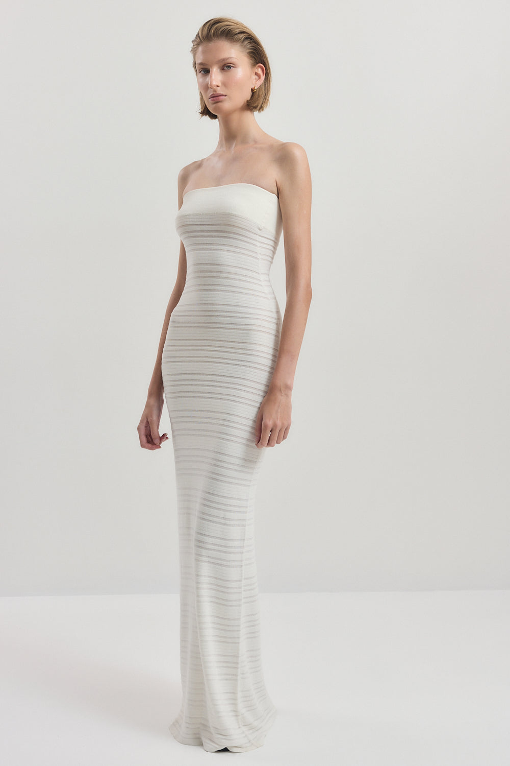 Strapless Ribbed Tube Dress