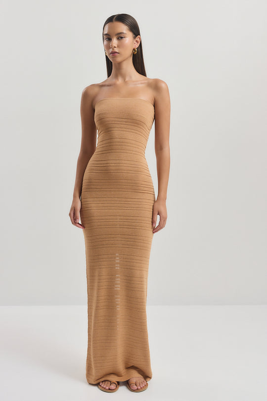 Strapless Ribbed Tube Dress