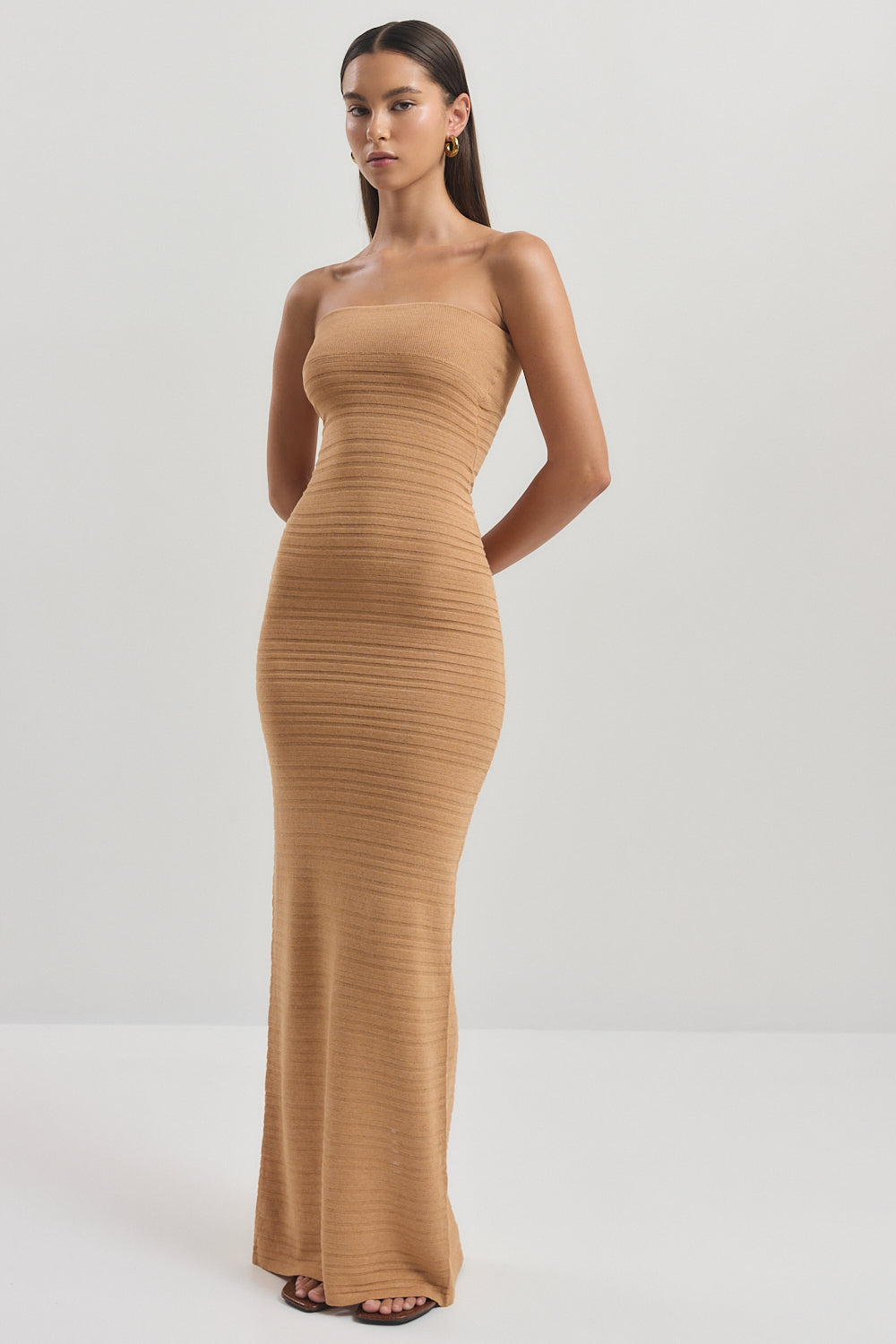 Strapless Ribbed Tube Dress