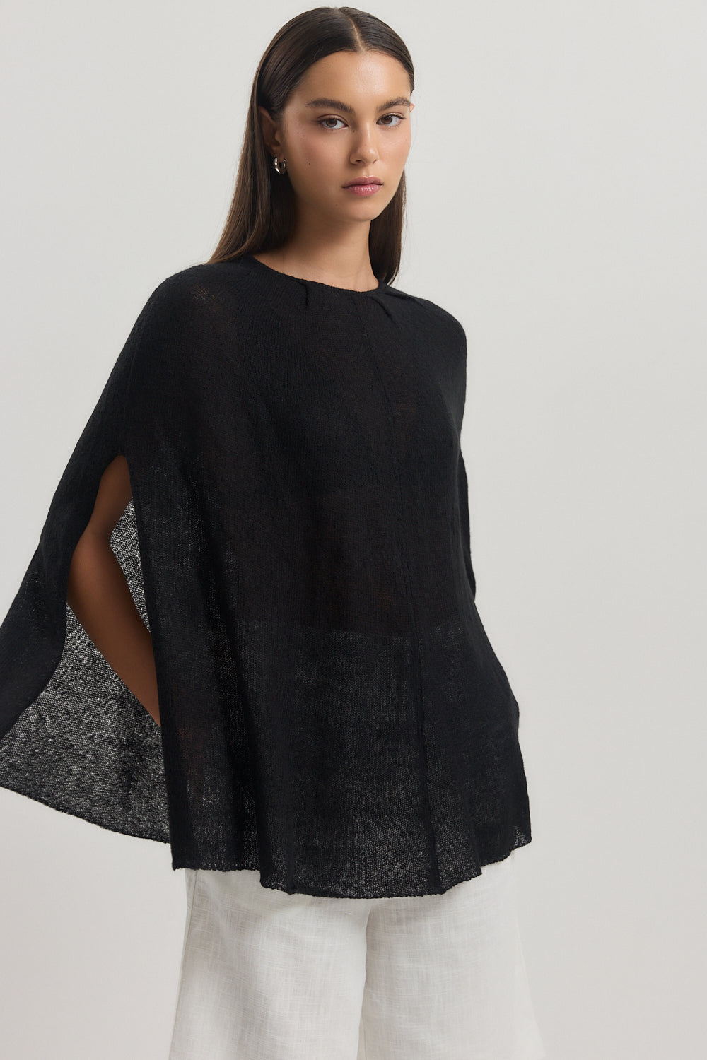 Semi Sheer Fuzzy Cape