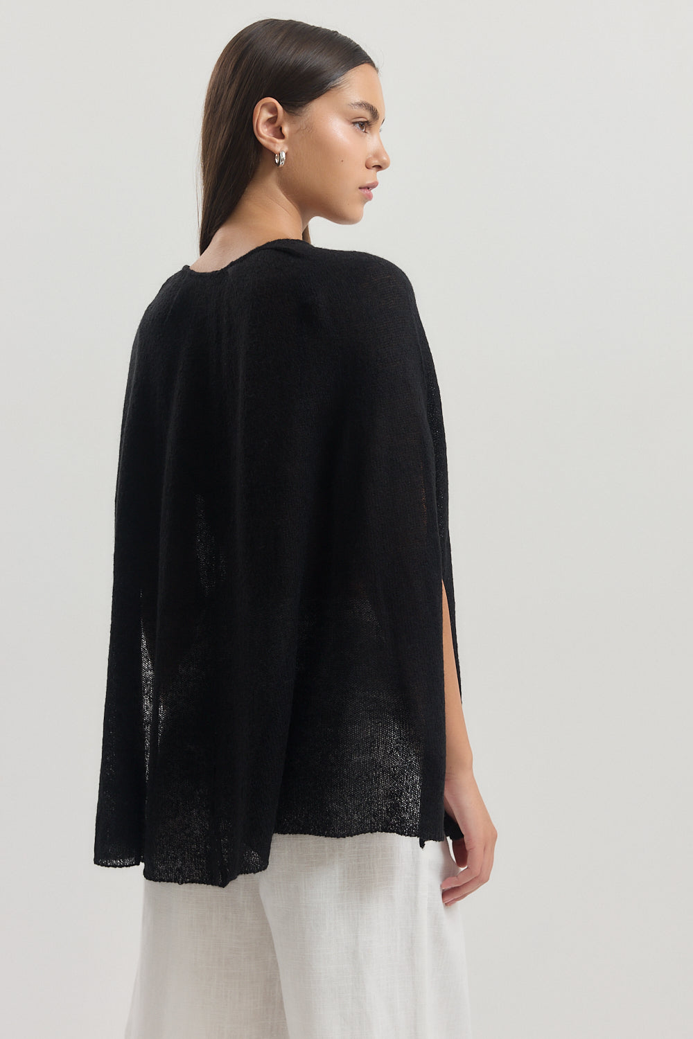 Semi Sheer Fuzzy Cape
