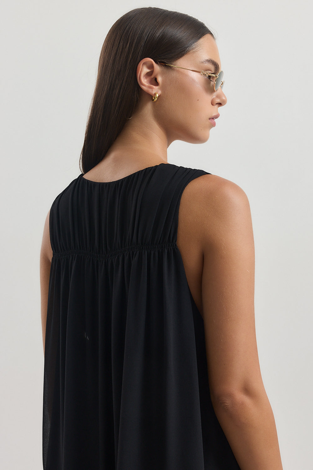 Flowy V Neck Mini Dress