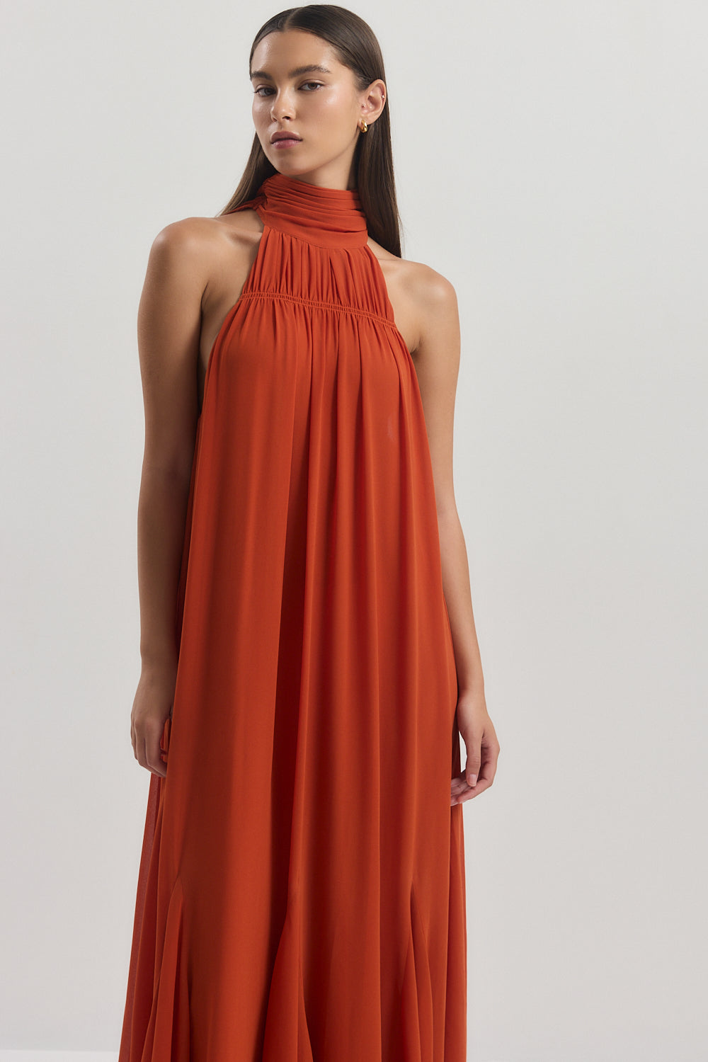Shirred Golf Maxi Dress