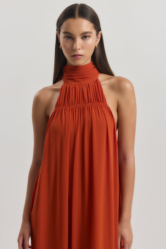Shirred Golf Maxi Dress