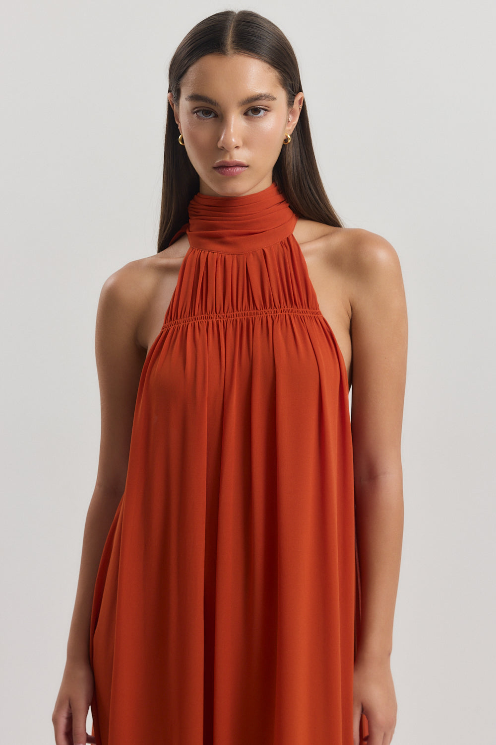 Shirred Golf Maxi Dress