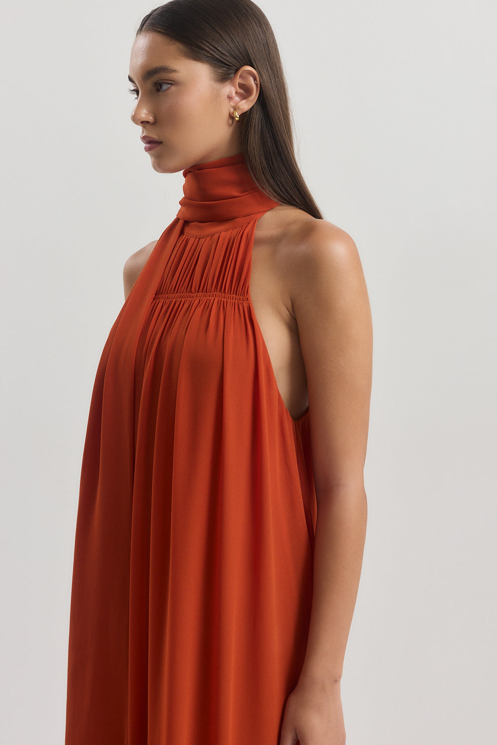 Shirred Golf Maxi Dress