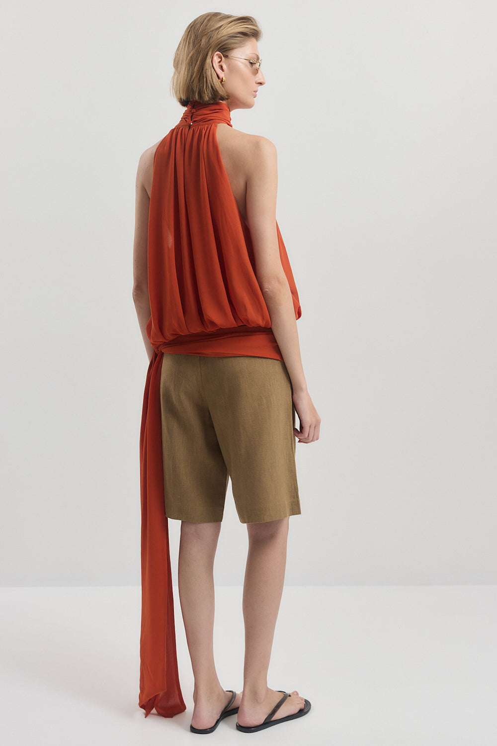 Shirred Golf Sleeveless Top