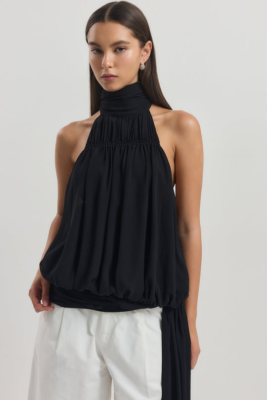 Shirred Golf Sleeveless Top