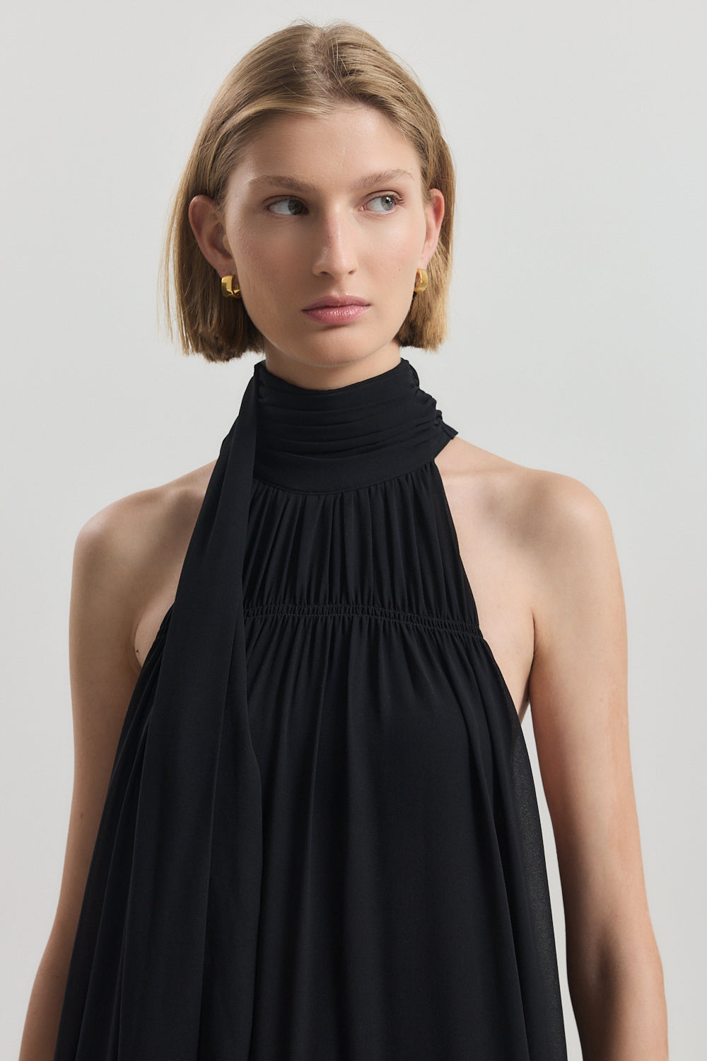 Shirred Golf Maxi Dress