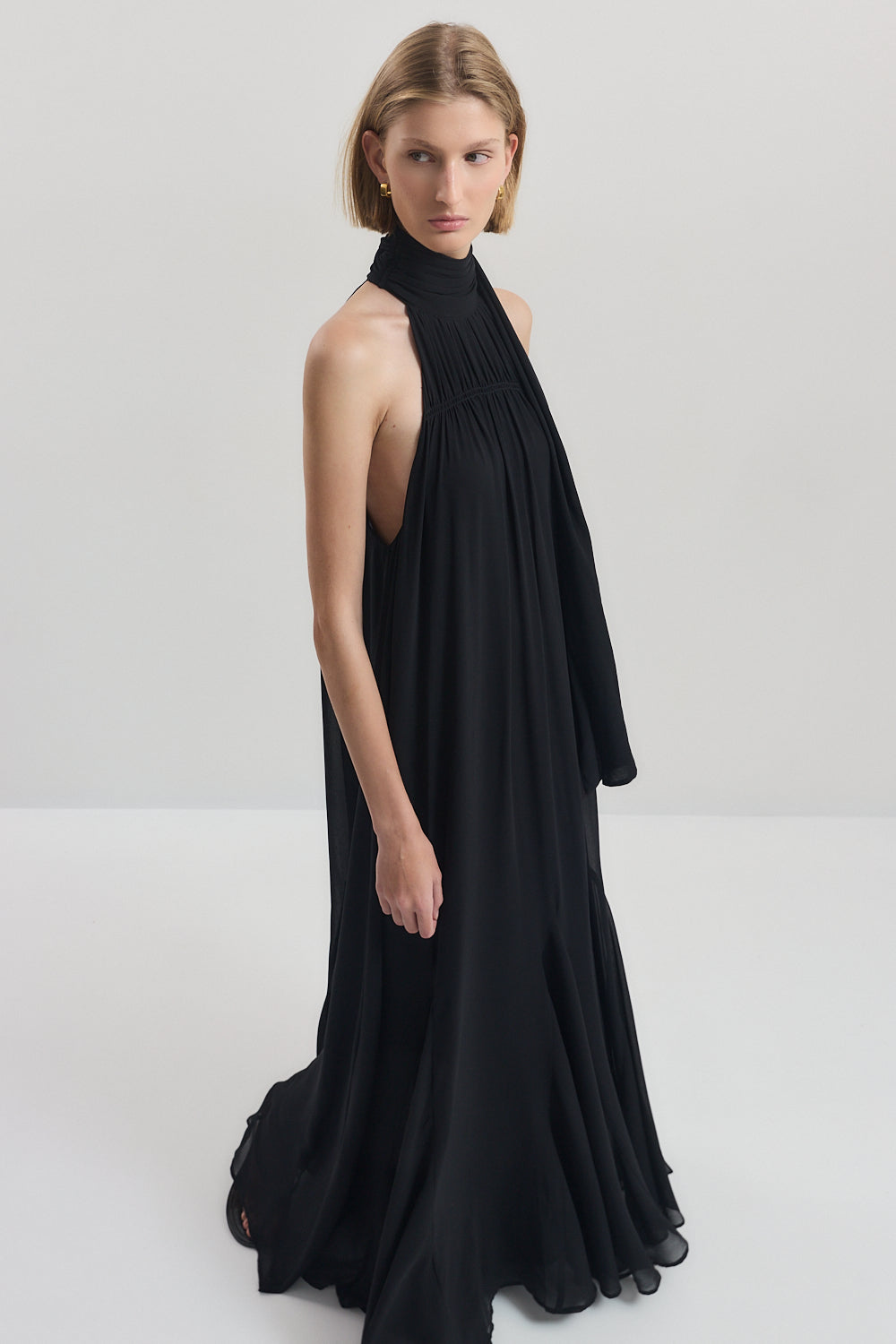 Shirred Golf Maxi Dress