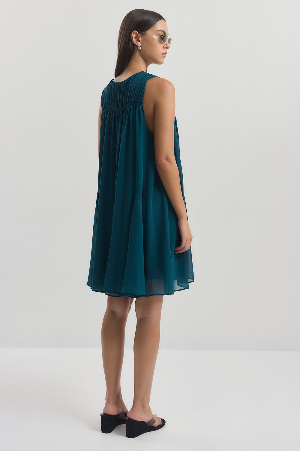 Flowy V Neck Mini Dress