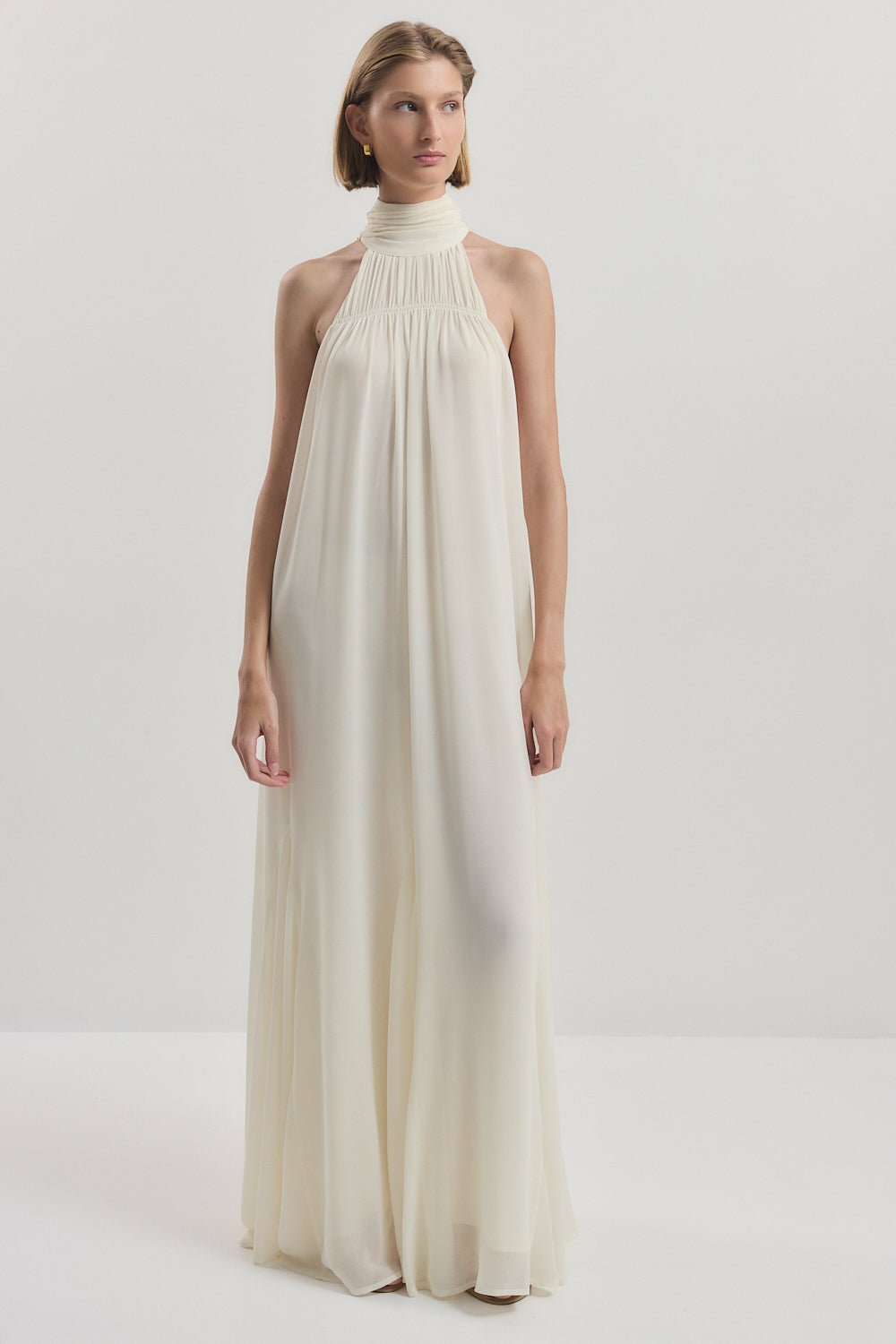 Shirred Golf Maxi Dress