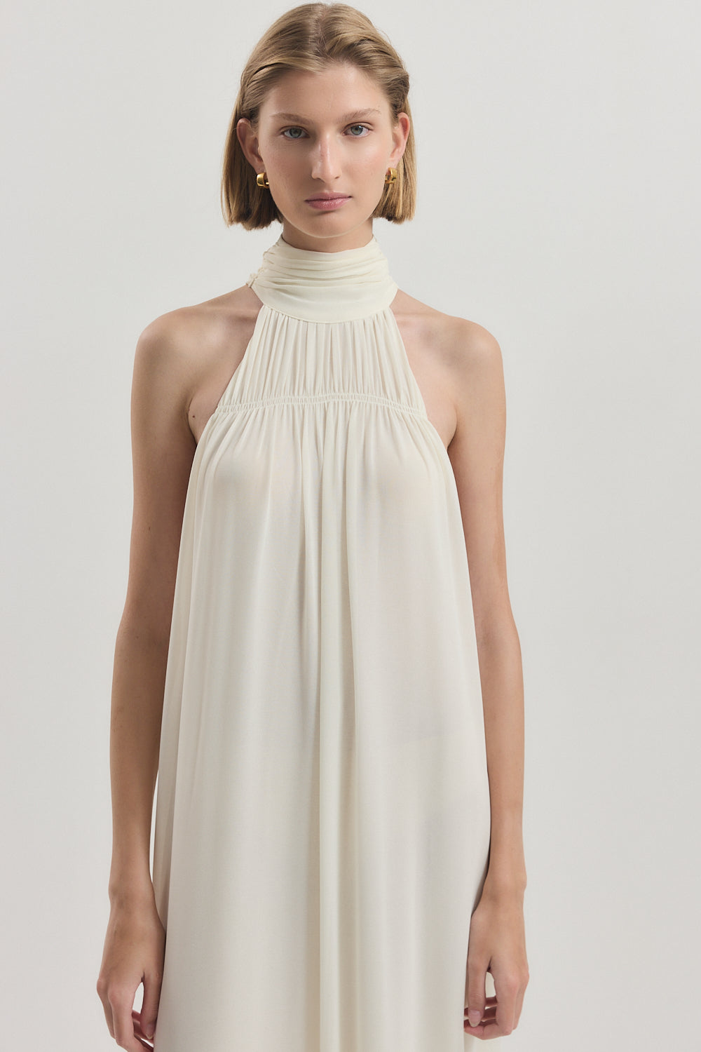 Shirred Golf Maxi Dress