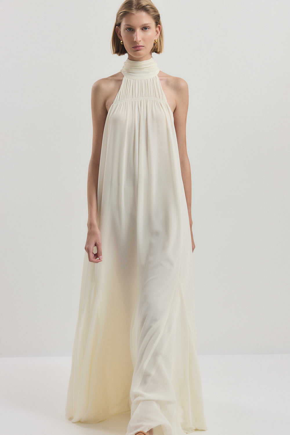 Shirred Golf Maxi Dress