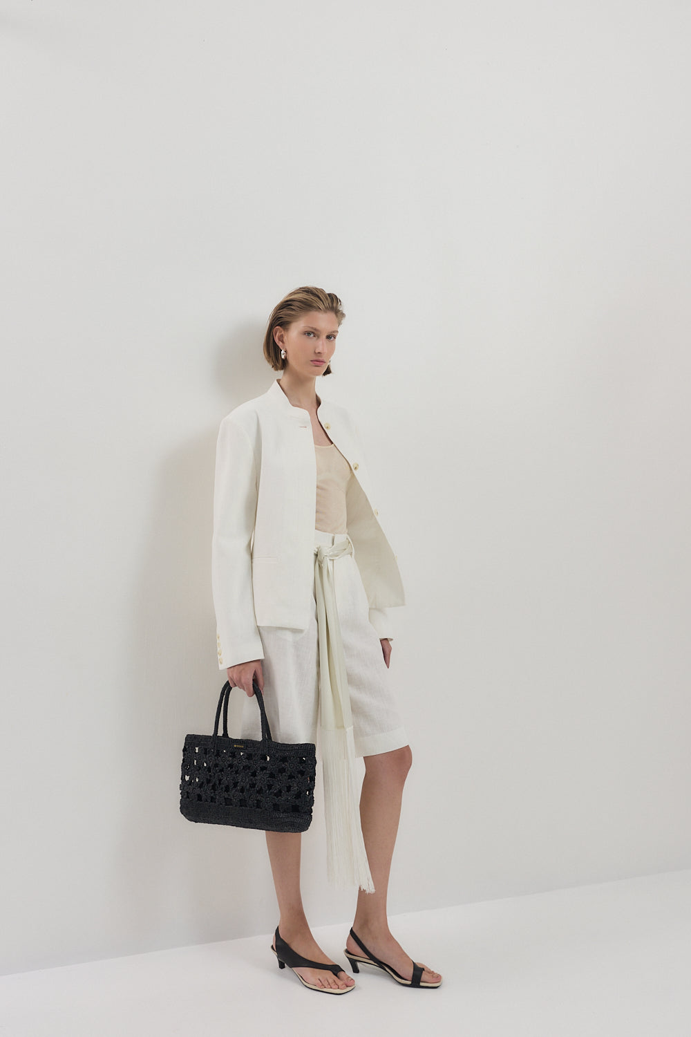Mandarin Collar Tailored Blazer