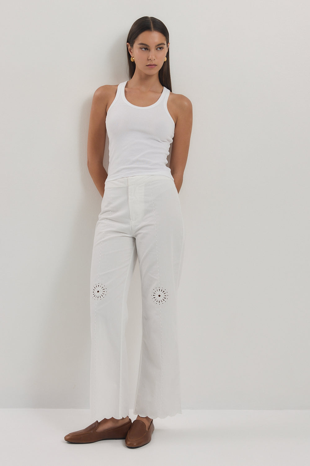 Kick Flare Embroidered Pants