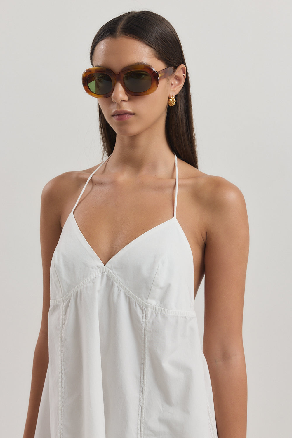 Backless Embroidered Mini Dress