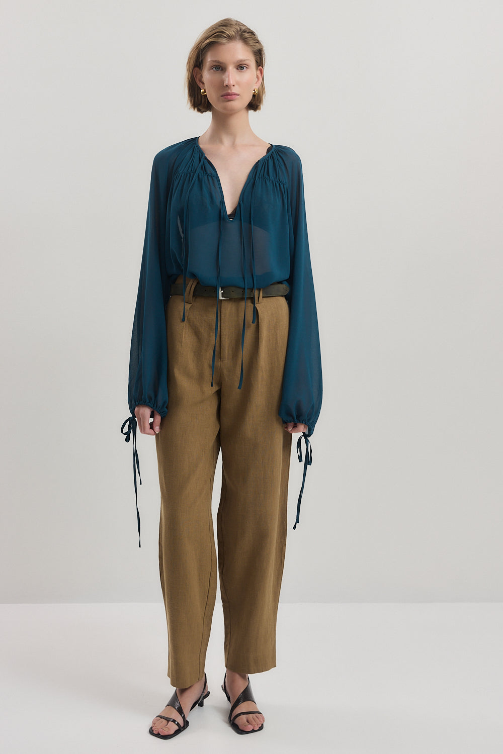 Mid Waist Barrel Pants