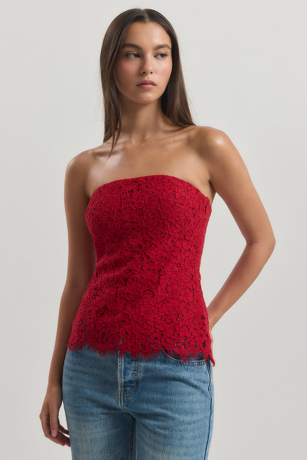 Strapless Lace Top