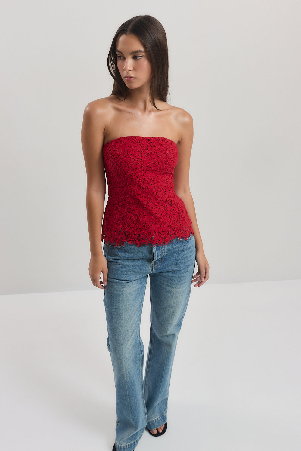 Strapless Lace Top