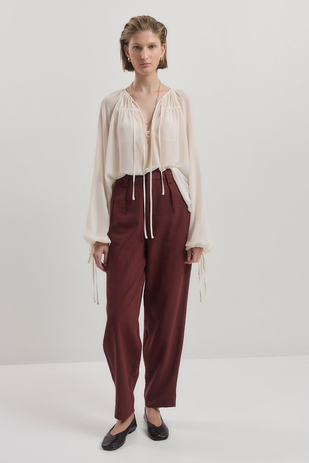 Mid Waist Barrel Pants