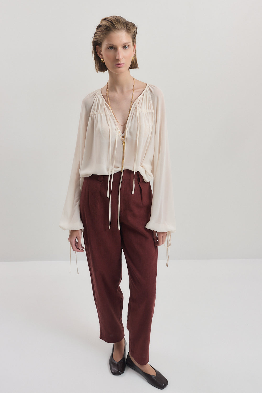 Mid Waist Barrel Pants