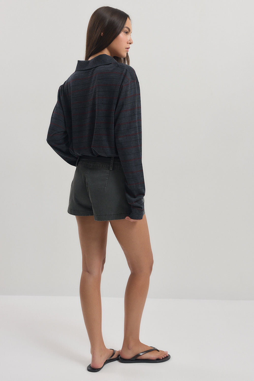 Wide Belt Cotton Shorts