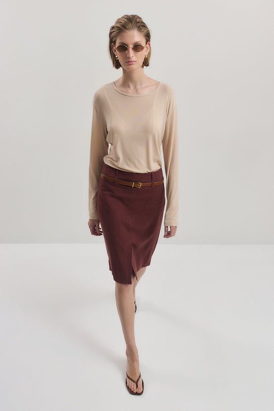 Tailored Midi Skirt
