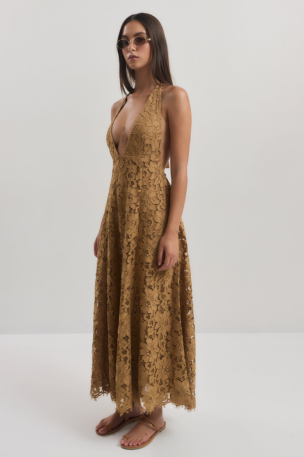 Deep V Lace Dress