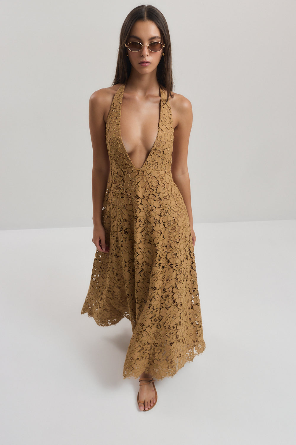 Deep V Lace Dress