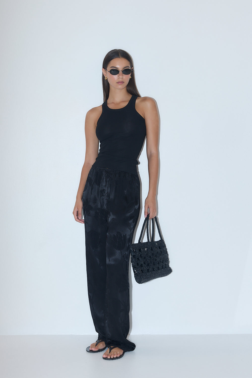 Straight Leg Satin Pants