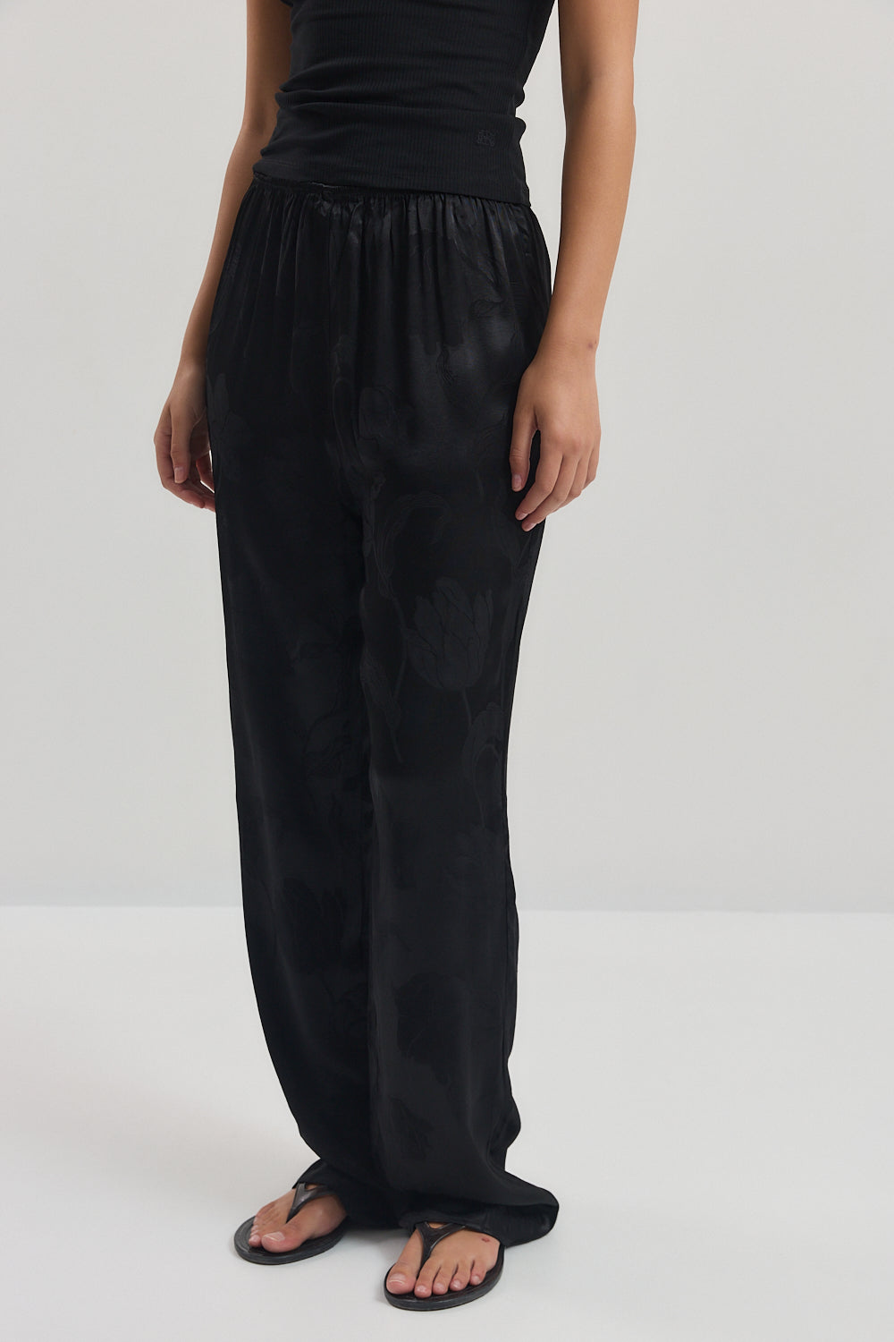 Straight Leg Satin Pants