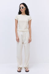 Classic Ribbed Fitted T Shirt