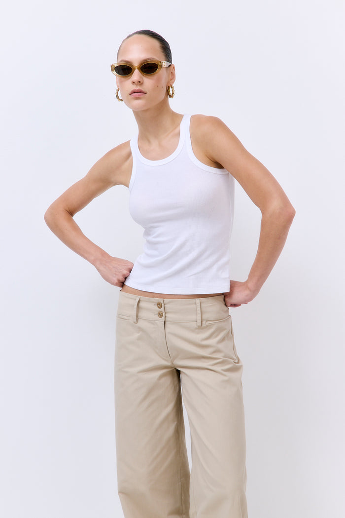 Classic Ribbed High Scoop Tank