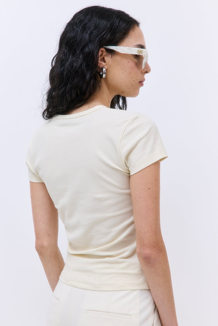 Classic Ribbed Fitted T Shirt