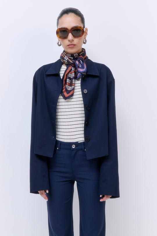 Straight Cropped Trench Coat