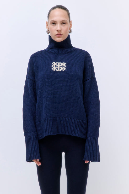 Turtleneck Intarsia Jumper