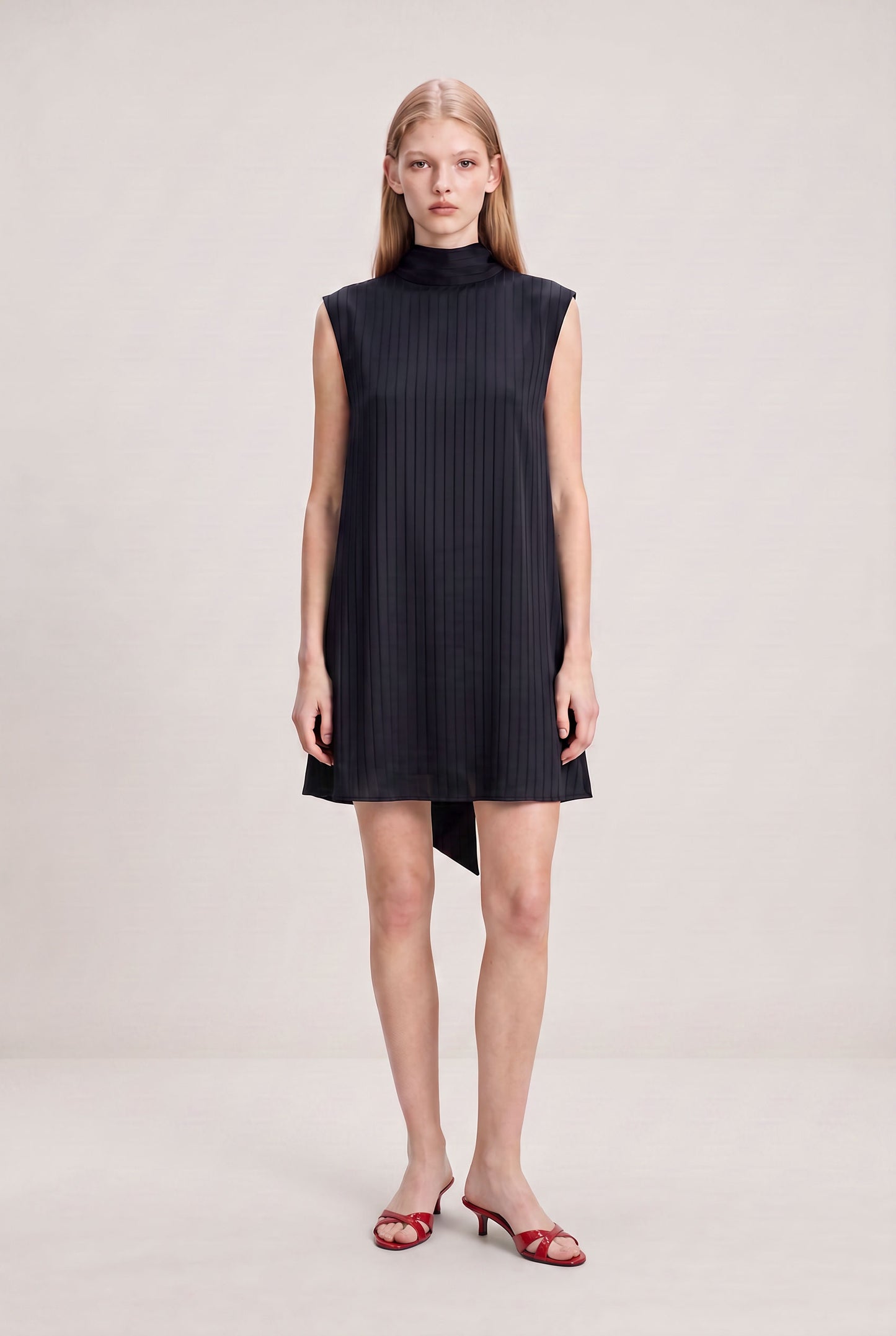 V Back Scarf Dress