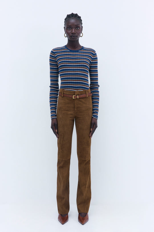 Suede Bootcut Pants