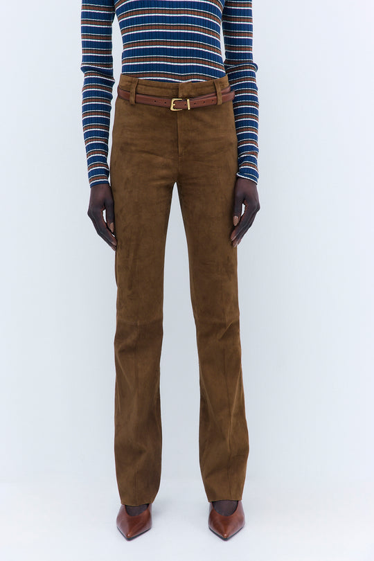 Suede Bootcut Pants