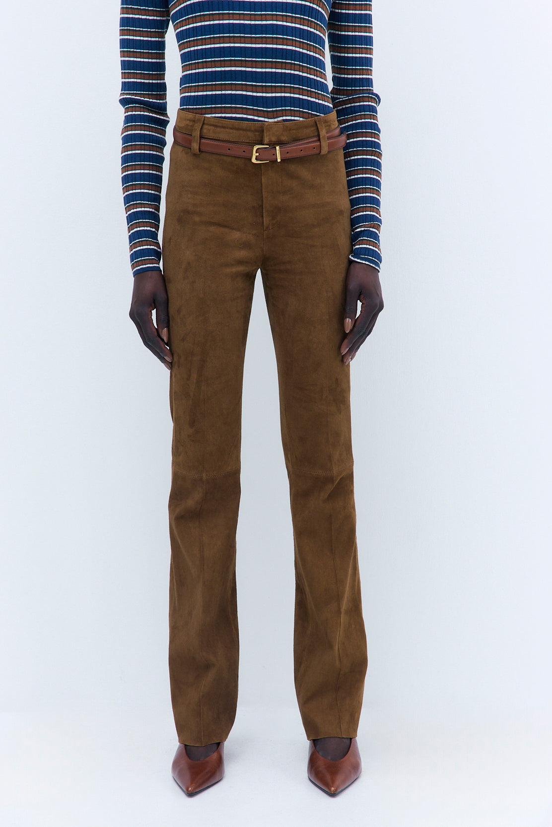 Suede Bootcut Pants