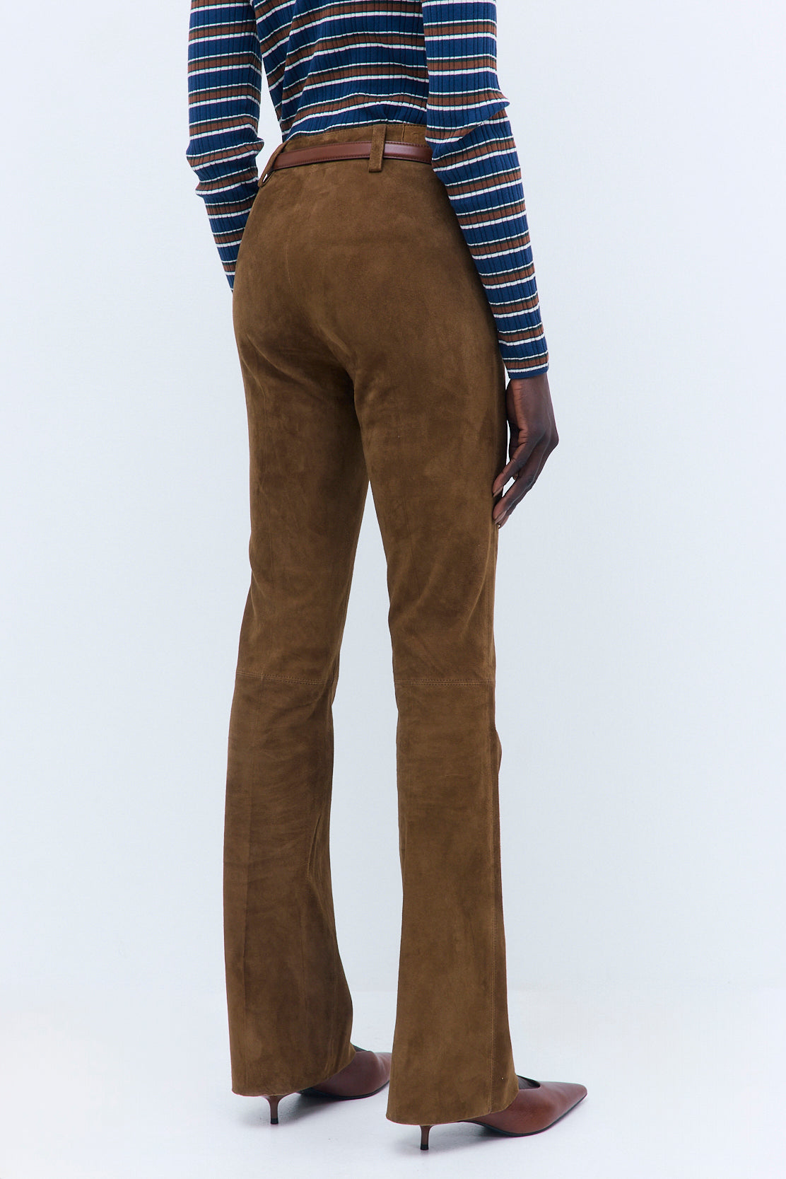 Suede Bootcut Pants