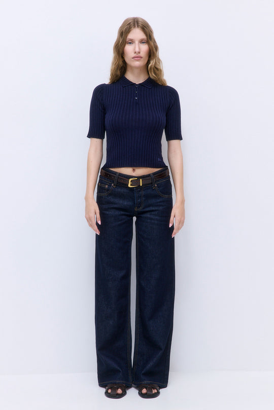 Mid Sleeved Rib Polo