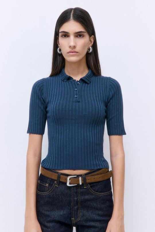 Mid Sleeved Rib Polo