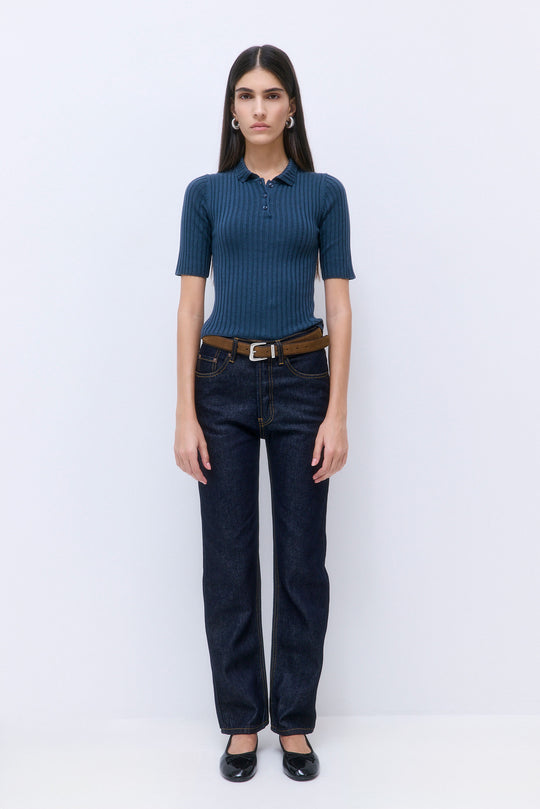 Mid Sleeved Rib Polo