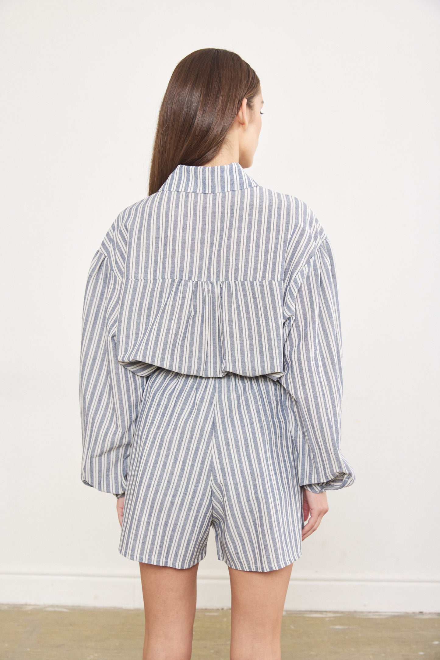 Striped Linen Buttoned Blouse